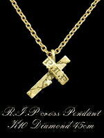 R.I.PクロスペンダントK10 ダイヤモンド 45cmチェーン付き
